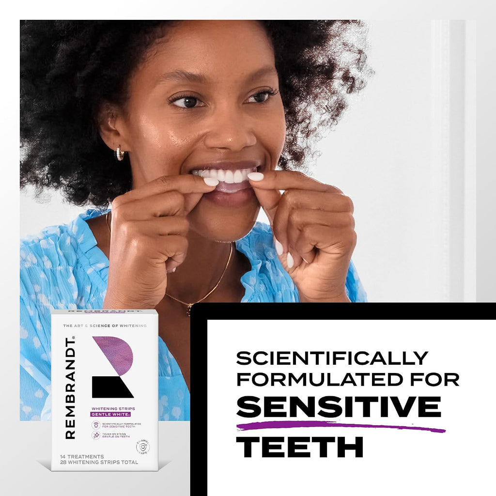 Teeth Whitening Strips, Gentle White, Sensitive Teeth Whitening, Gently Remove Tough Stains, Enamel-Safe, 28 Whitening Strips (14 Treatments)